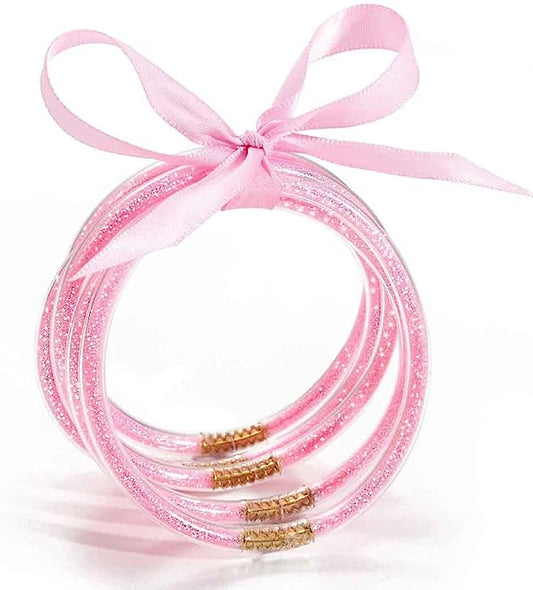 Pink Glitter Jelly Bracelets