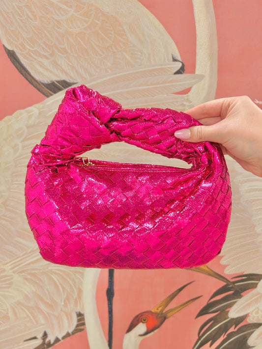 Bridgette - Woven Metallic Pink Valentine's Day Bag