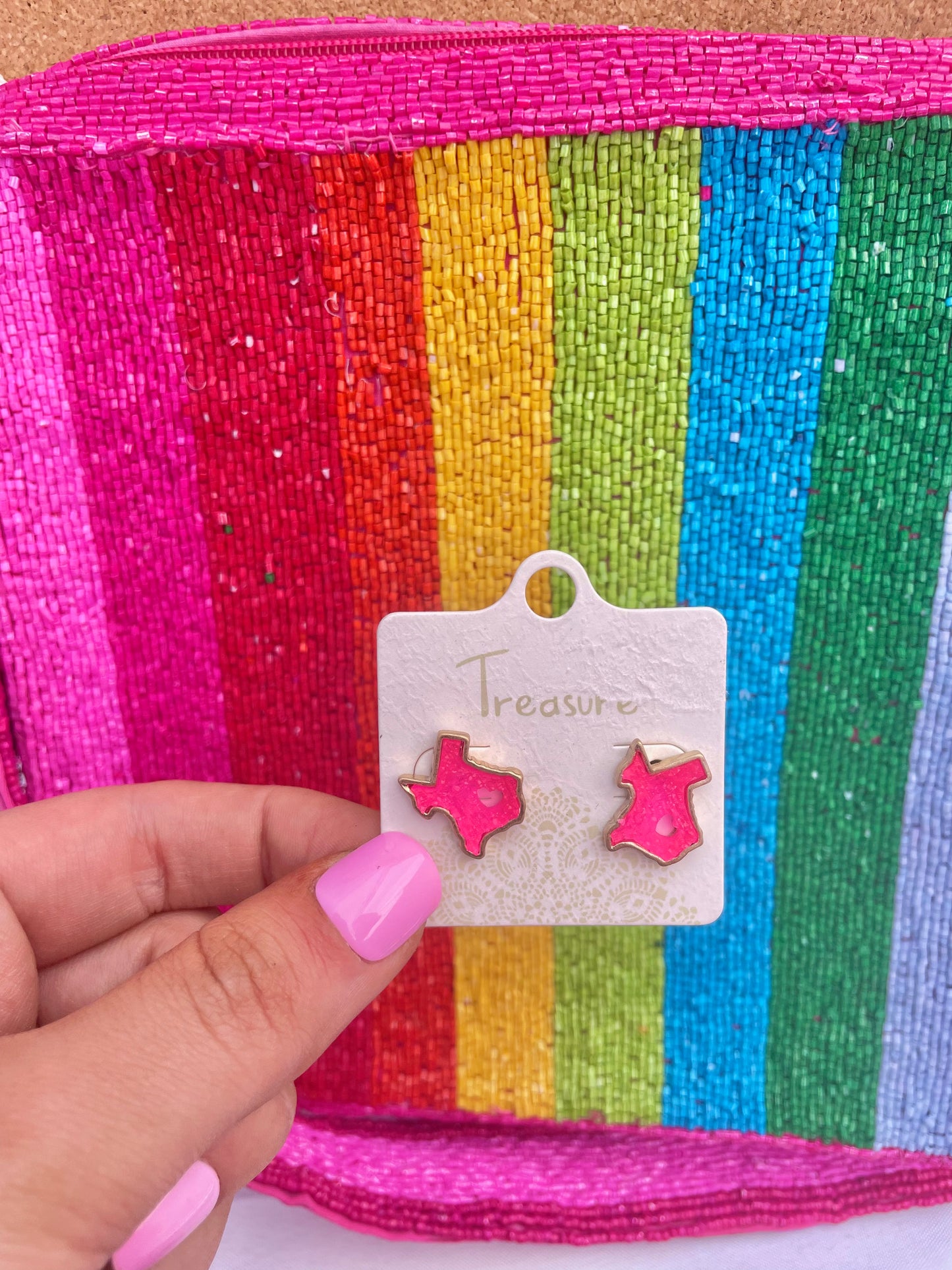 Texan Icon - Hot Pink Texas Heart Earrings