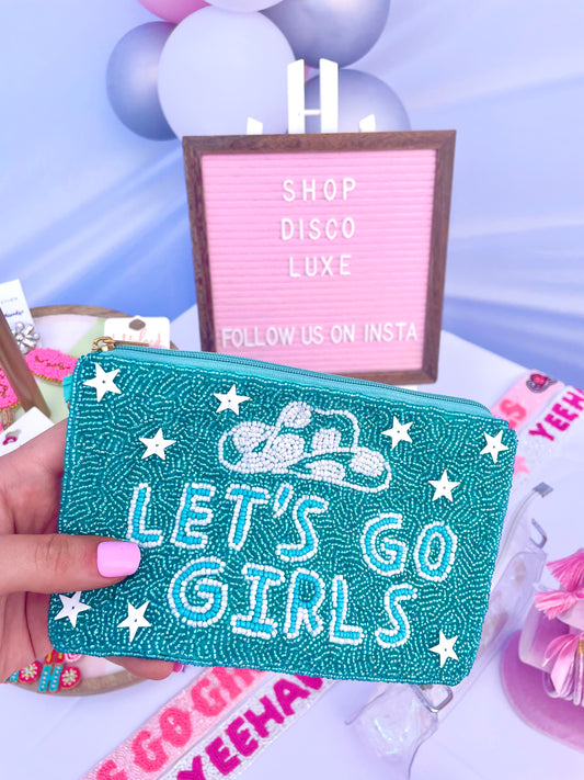 Let's Go Girls! - Turquoise Cowgirl Beaded Bag