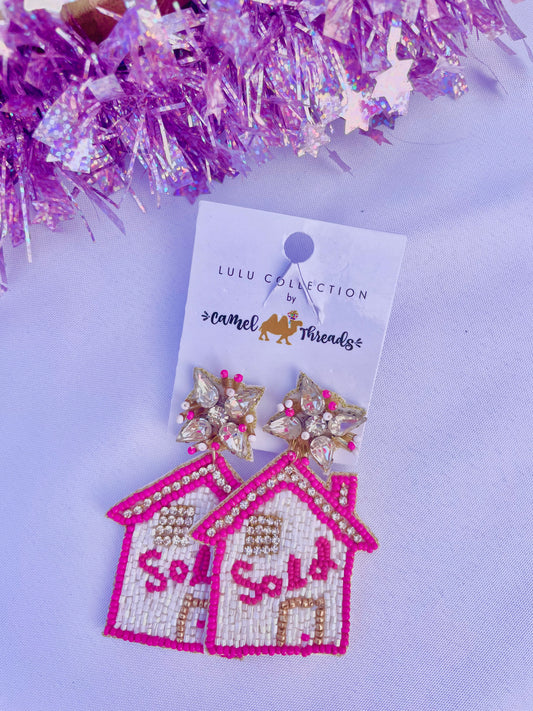 Sold! - Iconic Realtor Pink House Earrings