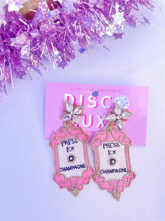 Veuve Please! - Press for Champagne Pink Earrings