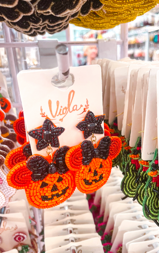 Spooky Minnie - Halloween Beaded Earrings
