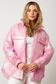 Aprés Ski - Metallic Pink Quilted Shiny Winter Puffer Jacket